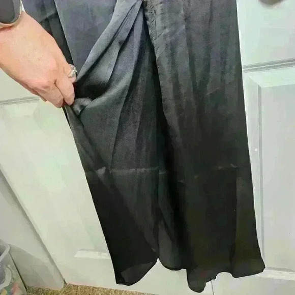 AX Paris Plain Black Slip Dress Slit Bottom Dress Adjustable Straps Size 14 NWT - Picture 3 of 9